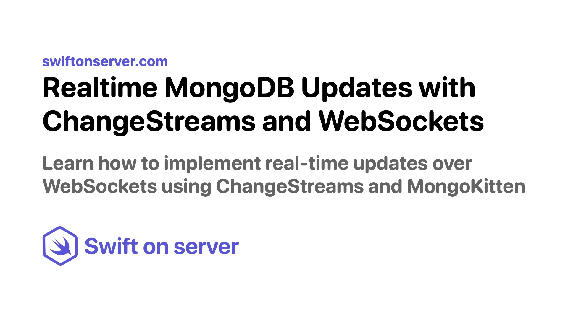 Realtime MongoDB Updates with ChangeStreams and WebSockets - Swift on ...